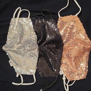 NWT Sequin Face Masks 3 Pack